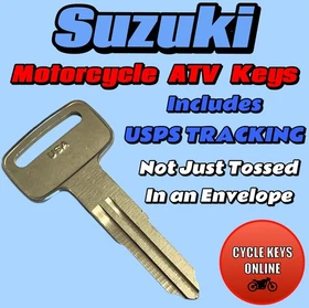Suzuki Motorcycle ATV keys Cut to Code spare key codes E59610-E69097
