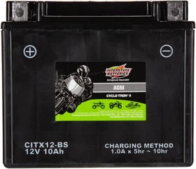 YTX12-BS 12V 10Ah AGM Battery for Honda, Kawasaki, Suzuki Motorcycles & ATVs