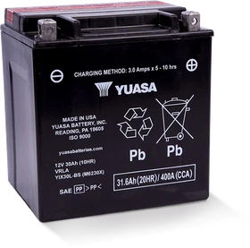 Yuasa YUAM6230X AGM Powersports Battery &ndash; Fits Harley Davidson 2008-2009 Models