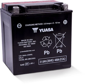 Yuasa YIX30L-BS High Performance Maintenance Free AGM Fits 12-Volt Battery