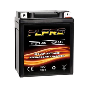 6Ah 12V YTX7L-BS Battery for Kawasaki EX250 Ninja/KL250 Super Sherpa/KLX140/G/L