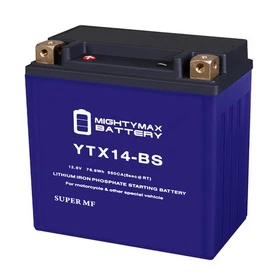 Mighty Max YTX14-BS Lithium Battery Compatible with Yamaha BTY-YTX14-B5-00 Mighty Max YTX14-BS Lithium Battery Compatible with Yamaha BTY-YTX14-B5-00