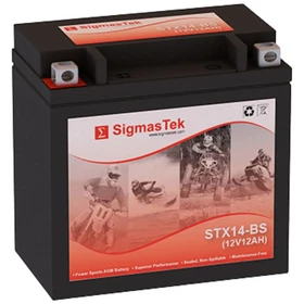 SigmasTek STX14-BS 200CCA Replacement Battery Compatible w/ Power Source WP14-BS