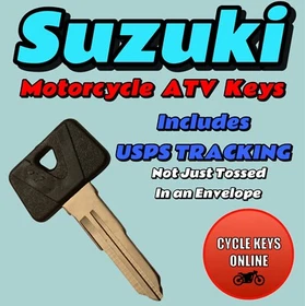 Suzuki Motorcycle ATV keys Cut to Code spare key for codes E59610-E69097