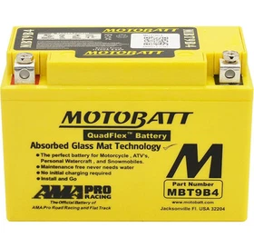 YT9B-BS BATTERY MOTOBATT 9 Ah AGM YAMAHA YP RA X-MAX ABS 250 2014 2015 2016