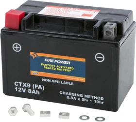 FIRE POWER YTX9-BS Sealed AGM Battery for 08-13 HONDA TRX700XX