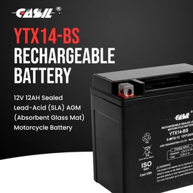 YTX14-BS Motorcycle Battery for HONDA TRX500FA FourTrax Rubicon 2001 - 2014 YTX14-BS Motorcycle Battery for HONDA TRX500FA FourTrax Rubicon 2001 - 2014