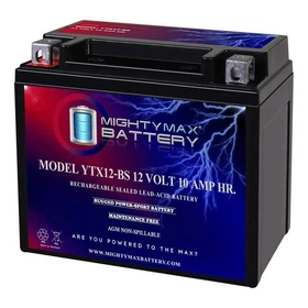 Mighty Max YTX12-BS 12V 10AH Battery for ATV Honda Suzuki Yamaha Triumph Aprilia