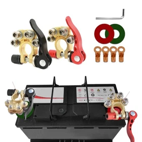 CHRYMUM 2PCS Car Battery Terminal Connectors, Kit, 4 Way... 